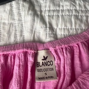 pink crop tie back top by blanco by nature
